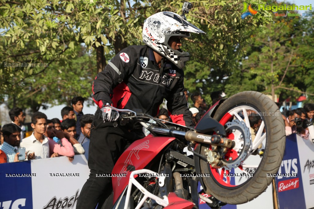 TVS Apache Pro Performance Stunt Show at People's Plaza, Hyderabad