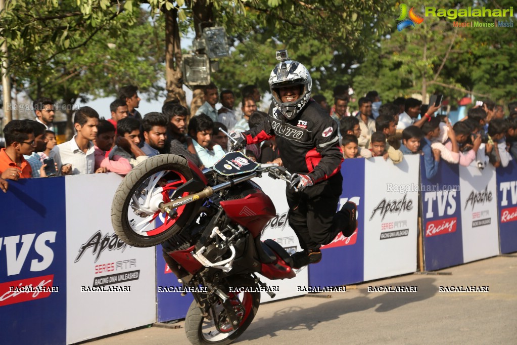 TVS Apache Pro Performance Stunt Show at People's Plaza, Hyderabad