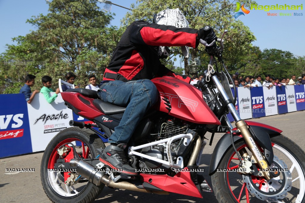 TVS Apache Pro Performance Stunt Show at People's Plaza, Hyderabad