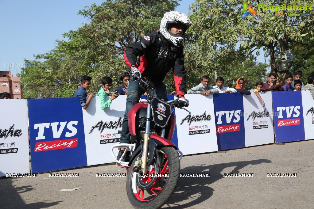 TVS Apache Pro Performance Stunt Show at People's Plaza, Hyderabad