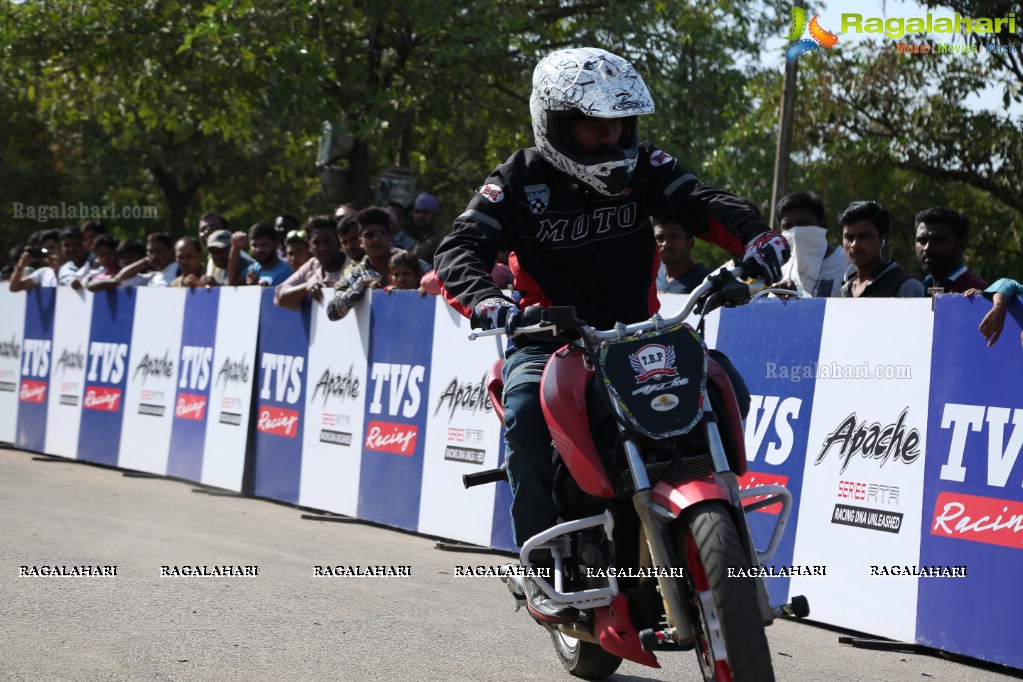 TVS Apache Pro Performance Stunt Show at People's Plaza, Hyderabad