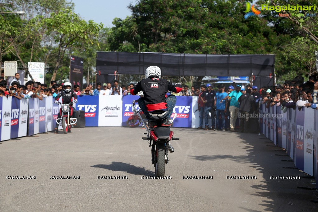 TVS Apache Pro Performance Stunt Show at People's Plaza, Hyderabad