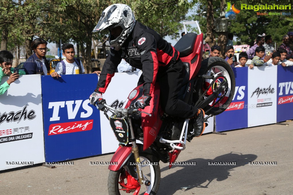 TVS Apache Pro Performance Stunt Show at People's Plaza, Hyderabad