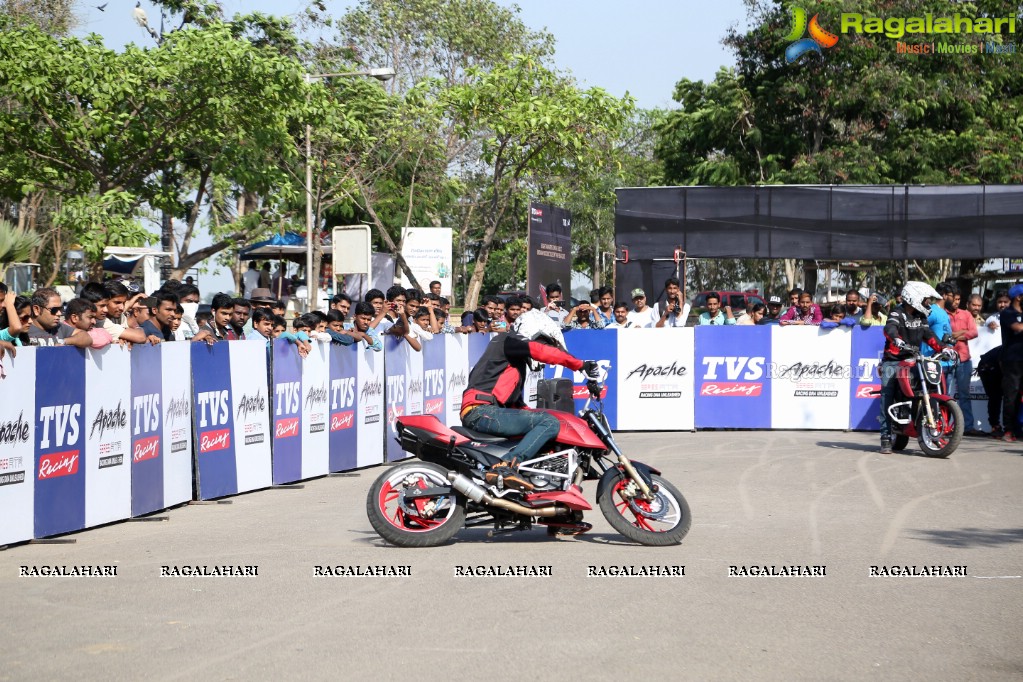 TVS Apache Pro Performance Stunt Show at People's Plaza, Hyderabad