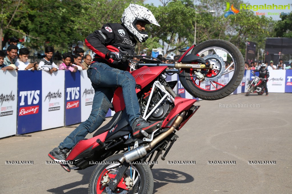 TVS Apache Pro Performance Stunt Show at People's Plaza, Hyderabad