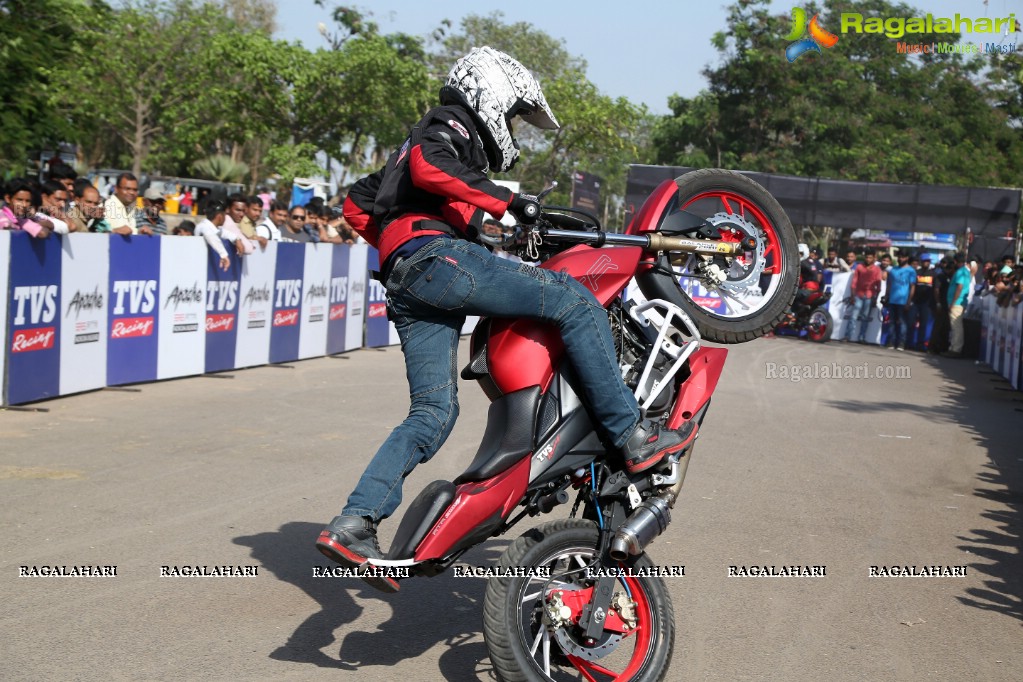 TVS Apache Pro Performance Stunt Show at People's Plaza, Hyderabad