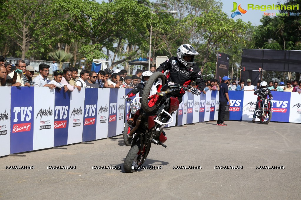 TVS Apache Pro Performance Stunt Show at People's Plaza, Hyderabad