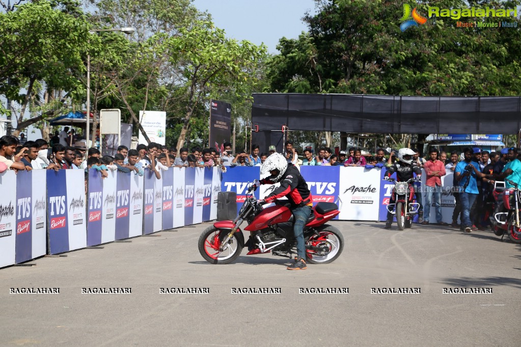 TVS Apache Pro Performance Stunt Show at People's Plaza, Hyderabad