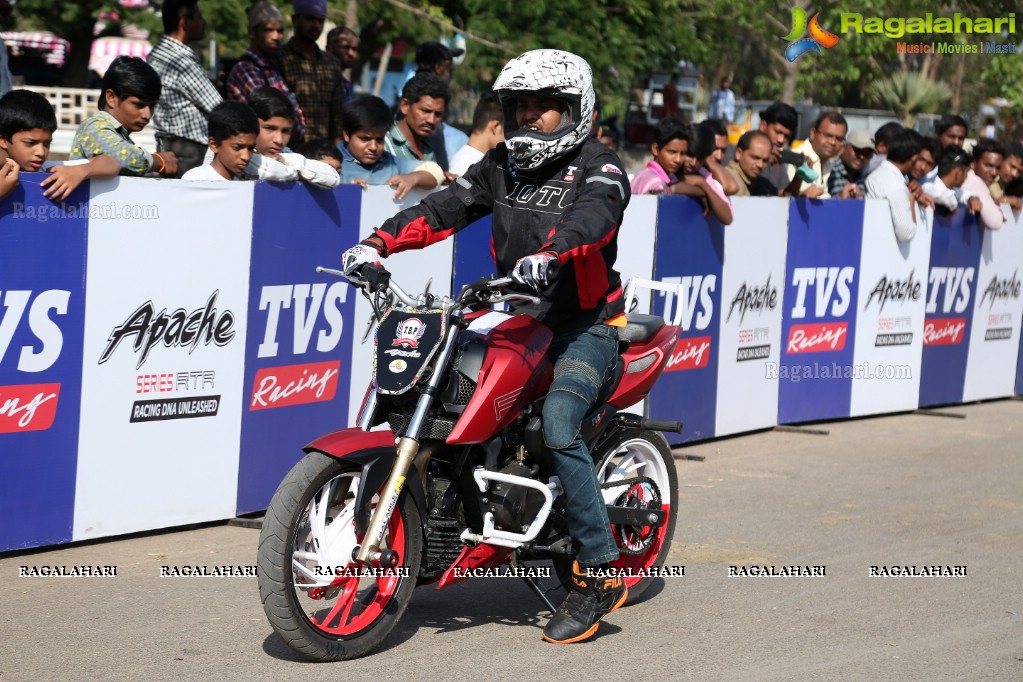 TVS Apache Pro Performance Stunt Show at People's Plaza, Hyderabad