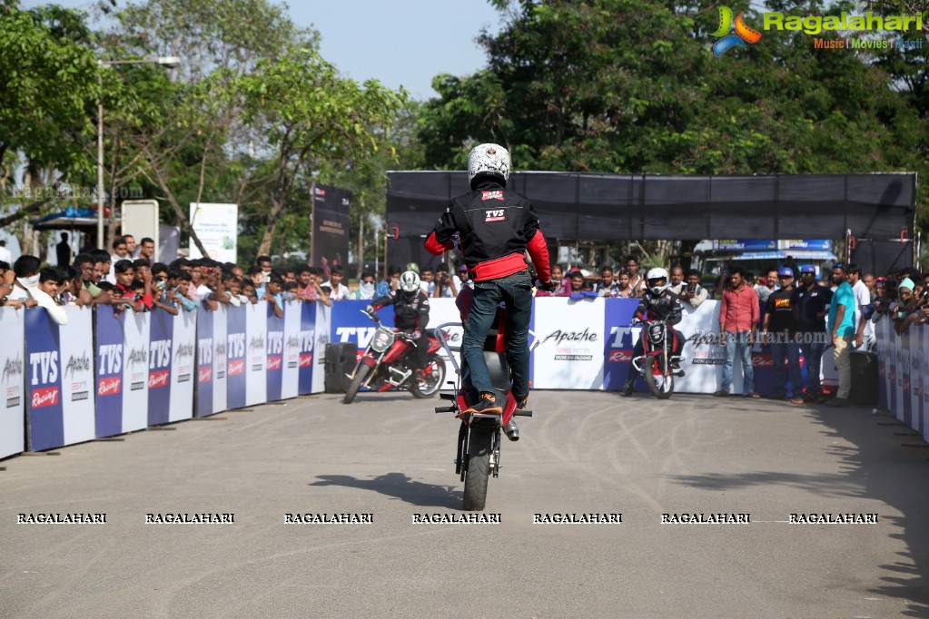 TVS Apache Pro Performance Stunt Show at People's Plaza, Hyderabad