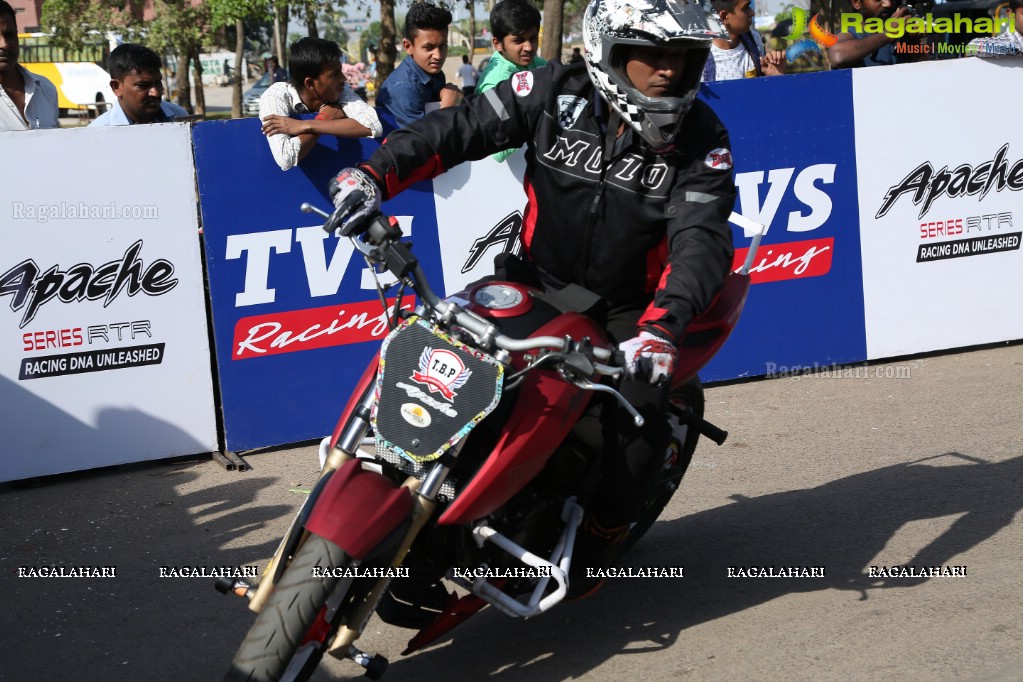 TVS Apache Pro Performance Stunt Show at People's Plaza, Hyderabad