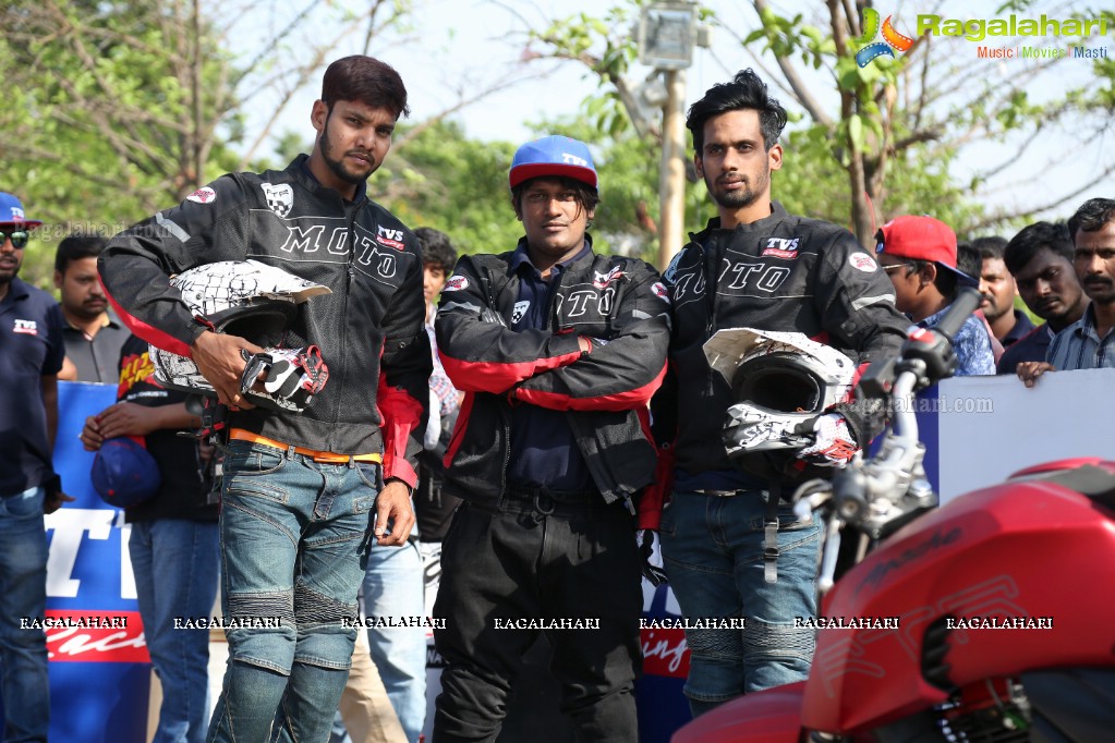 TVS Apache Pro Performance Stunt Show at People's Plaza, Hyderabad