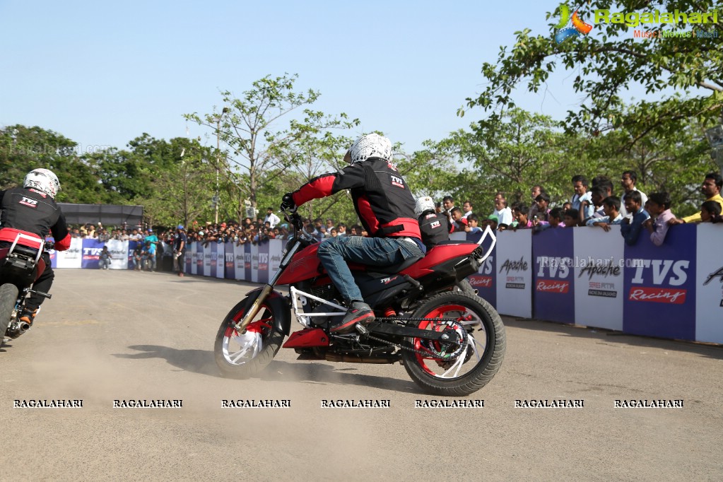 TVS Apache Pro Performance Stunt Show at People's Plaza, Hyderabad