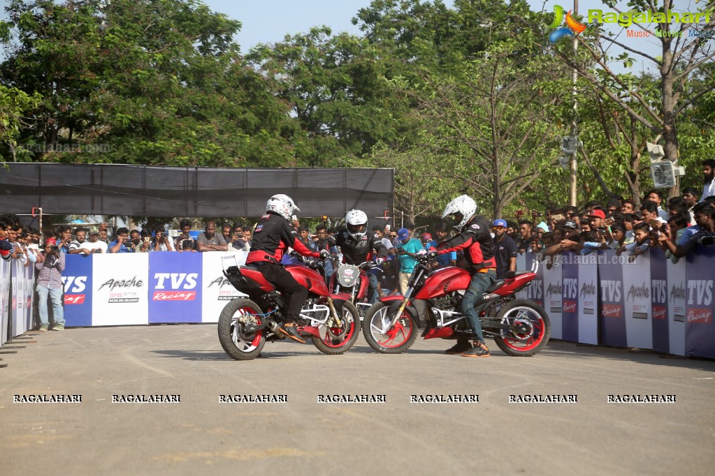 TVS Apache Pro Performance Stunt Show at People's Plaza, Hyderabad