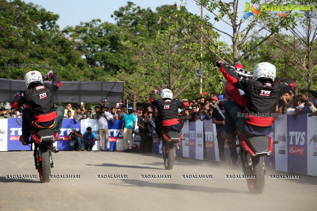 TVS Apache Pro Performance Stunt Show at People's Plaza, Hyderabad