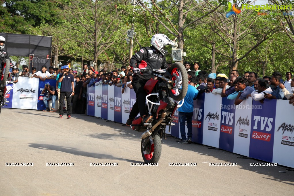 TVS Apache Pro Performance Stunt Show at People's Plaza, Hyderabad