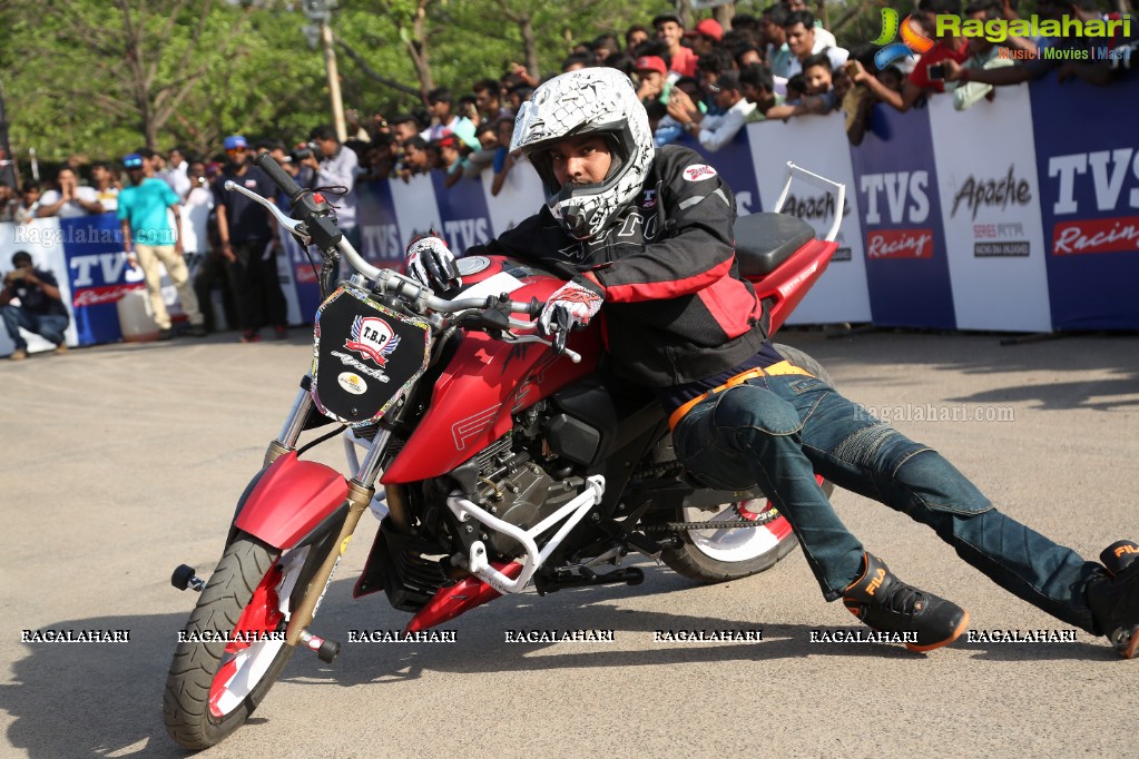 TVS Apache Pro Performance Stunt Show at People's Plaza, Hyderabad