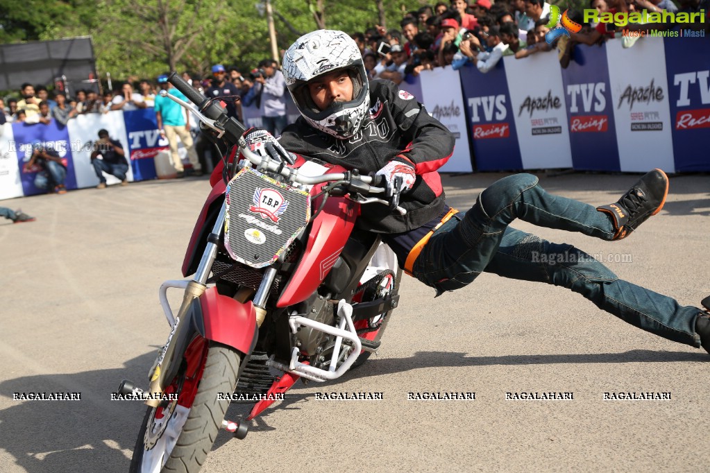 TVS Apache Pro Performance Stunt Show at People's Plaza, Hyderabad