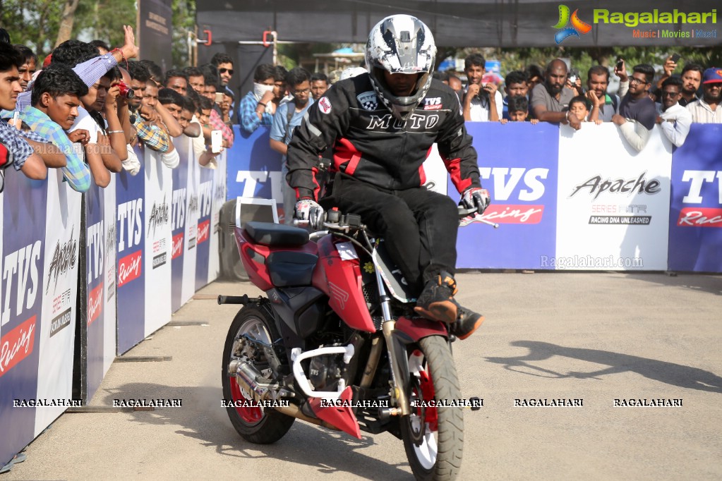 TVS Apache Pro Performance Stunt Show at People's Plaza, Hyderabad