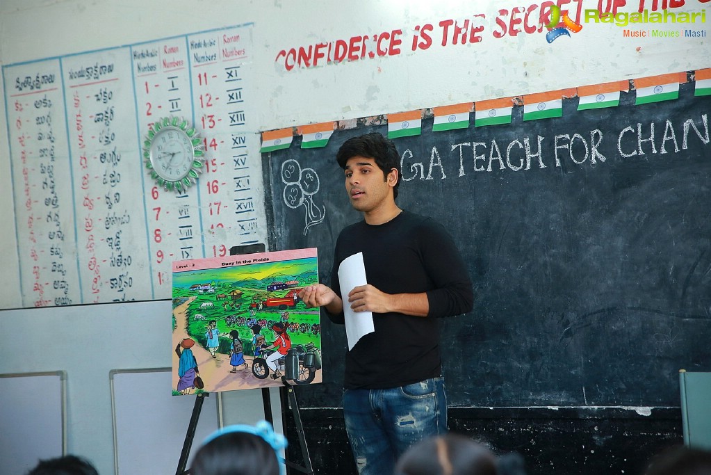 Allu Sirish at Banjara Hills Goverment High School