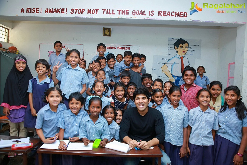 Allu Sirish at Banjara Hills Goverment High School