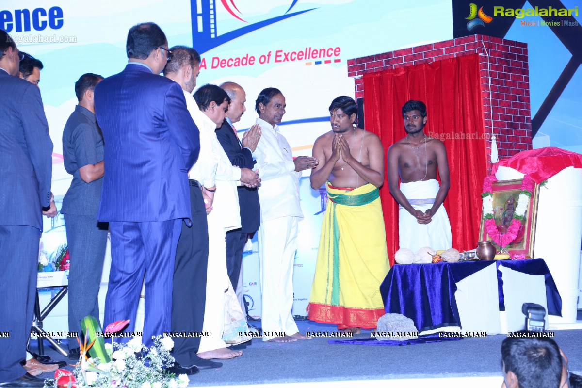 CM KCR Laid Foundation Stone for the Expansion at Decennial Celebrations of Hyderabad Airport