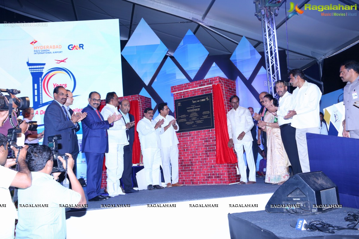 CM KCR Laid Foundation Stone for the Expansion at Decennial Celebrations of Hyderabad Airport