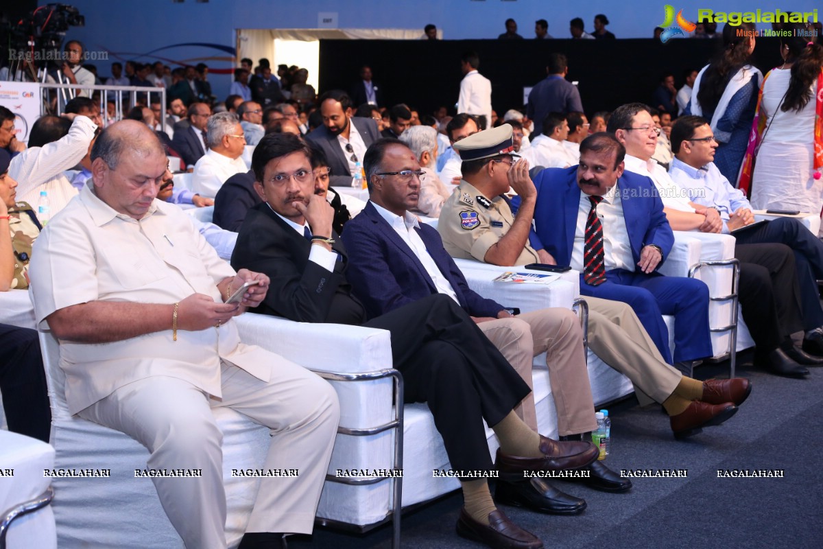 CM KCR Laid Foundation Stone for the Expansion at Decennial Celebrations of Hyderabad Airport