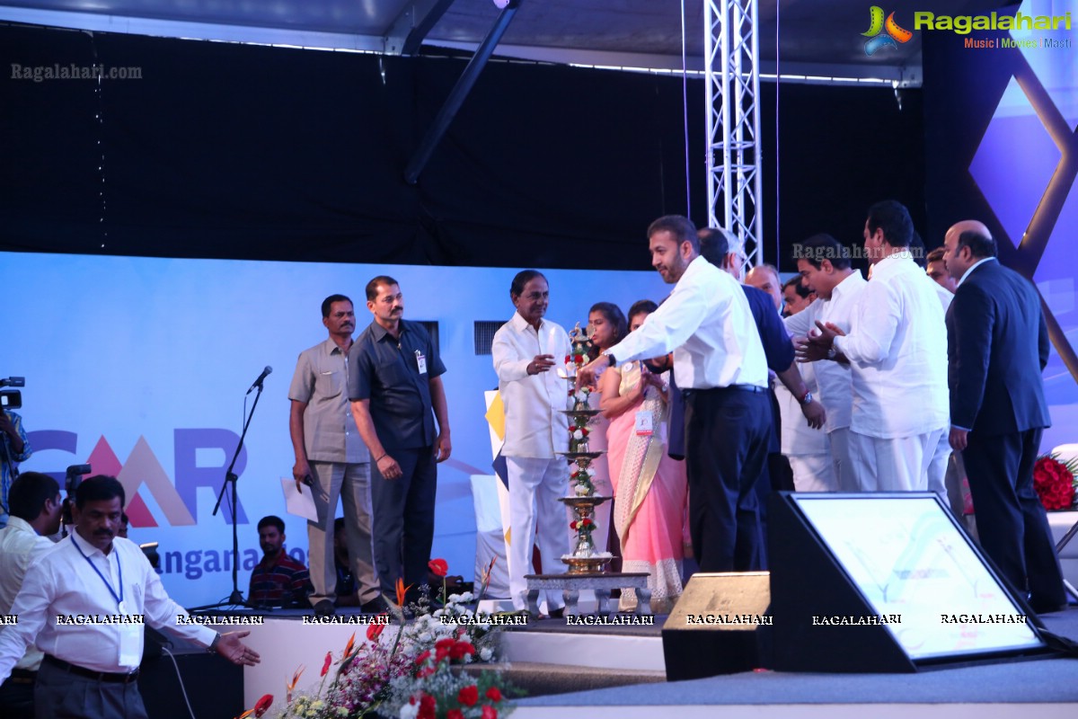 CM KCR Laid Foundation Stone for the Expansion at Decennial Celebrations of Hyderabad Airport