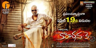 Kanchana 3 April 19th release date Poster
