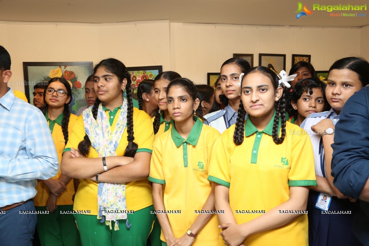 Mrs Upasana Kamineni konidela Inaugurates Voiced Colours - Ashray Akruti Children’s Art Work Display at Shrishti Art Gallery 