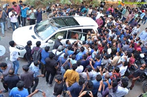 Pawan Kalyan Fans Hungama at Dil Raju Office