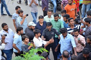 Pawan Kalyan Fans Hungama at Dil Raju Office