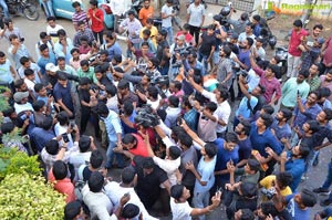 Pawan Kalyan Fans Hungama at Dil Raju Office