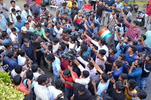 Pawan Kalyan Fans Hungama at Dil Raju Office