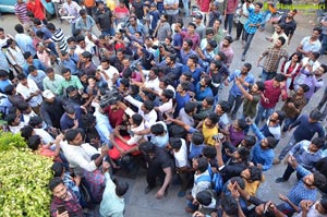 Pawan Kalyan Fans Hungama at Dil Raju Office