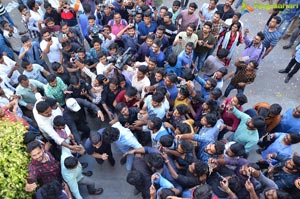 Pawan Kalyan Fans Hungama at Dil Raju Office