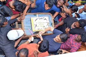 Pawan Kalyan Fans Hungama at Dil Raju Office