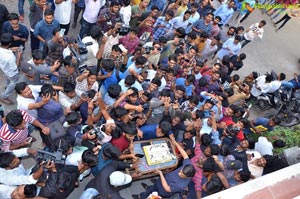 Pawan Kalyan Fans Hungama at Dil Raju Office