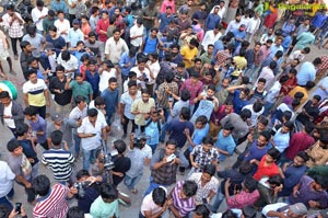 Pawan Kalyan Fans Hungama at Dil Raju Office