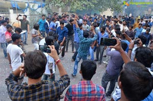 Pawan Kalyan Fans Hungama at Dil Raju Office