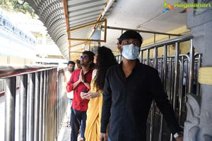 Jathi Ratnalu Team at Kanaka Durga Temple in Vijayawada