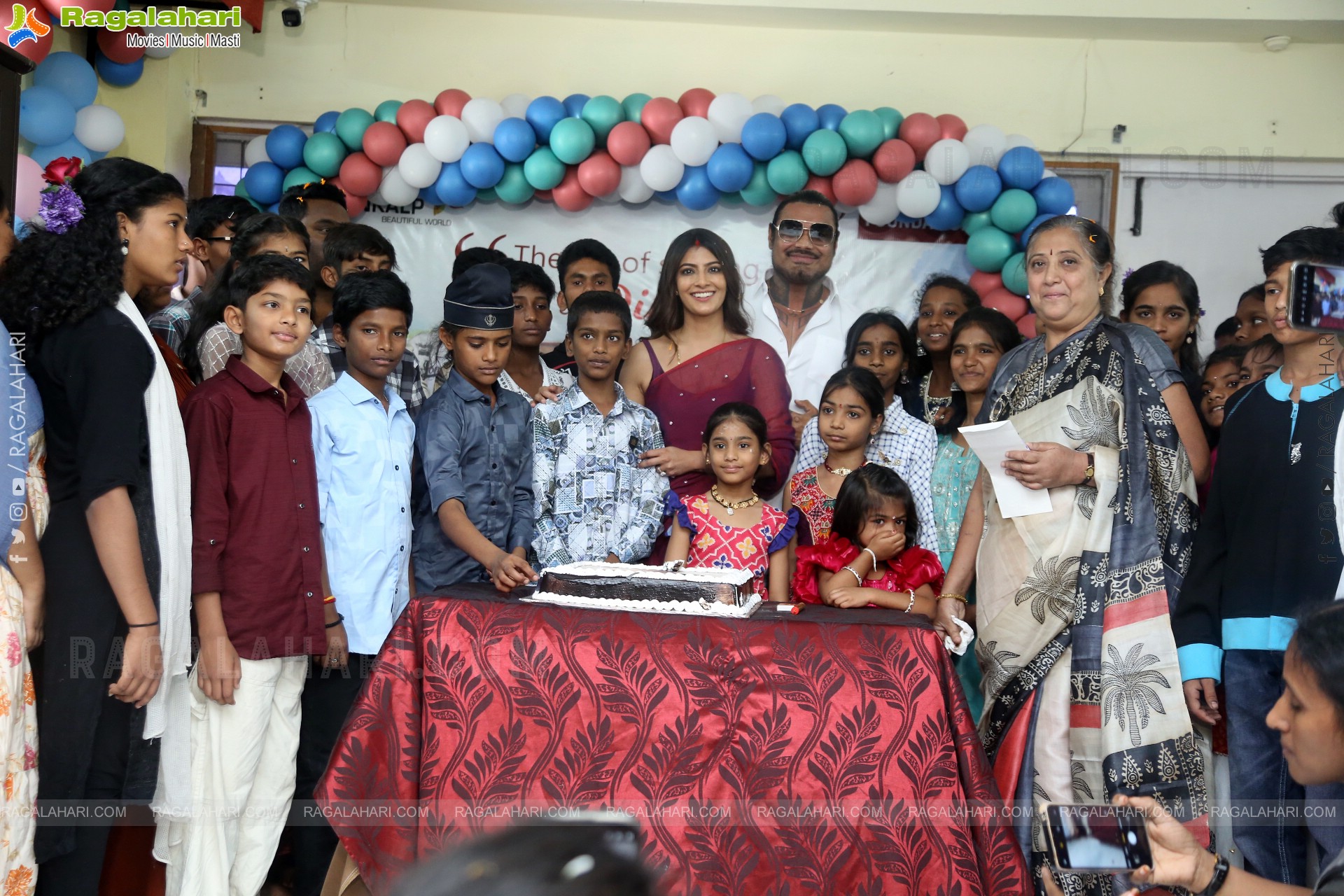 Actress Varalaxmi Sarathkumar Celebrates Her Birthday in Lepra Society Orphanage, Hyderabad