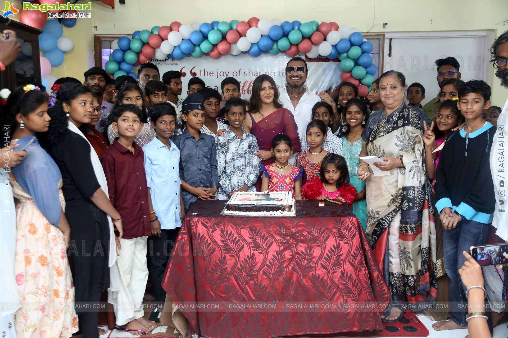 Actress Varalaxmi Sarathkumar Celebrates Her Birthday in Lepra Society Orphanage, Hyderabad