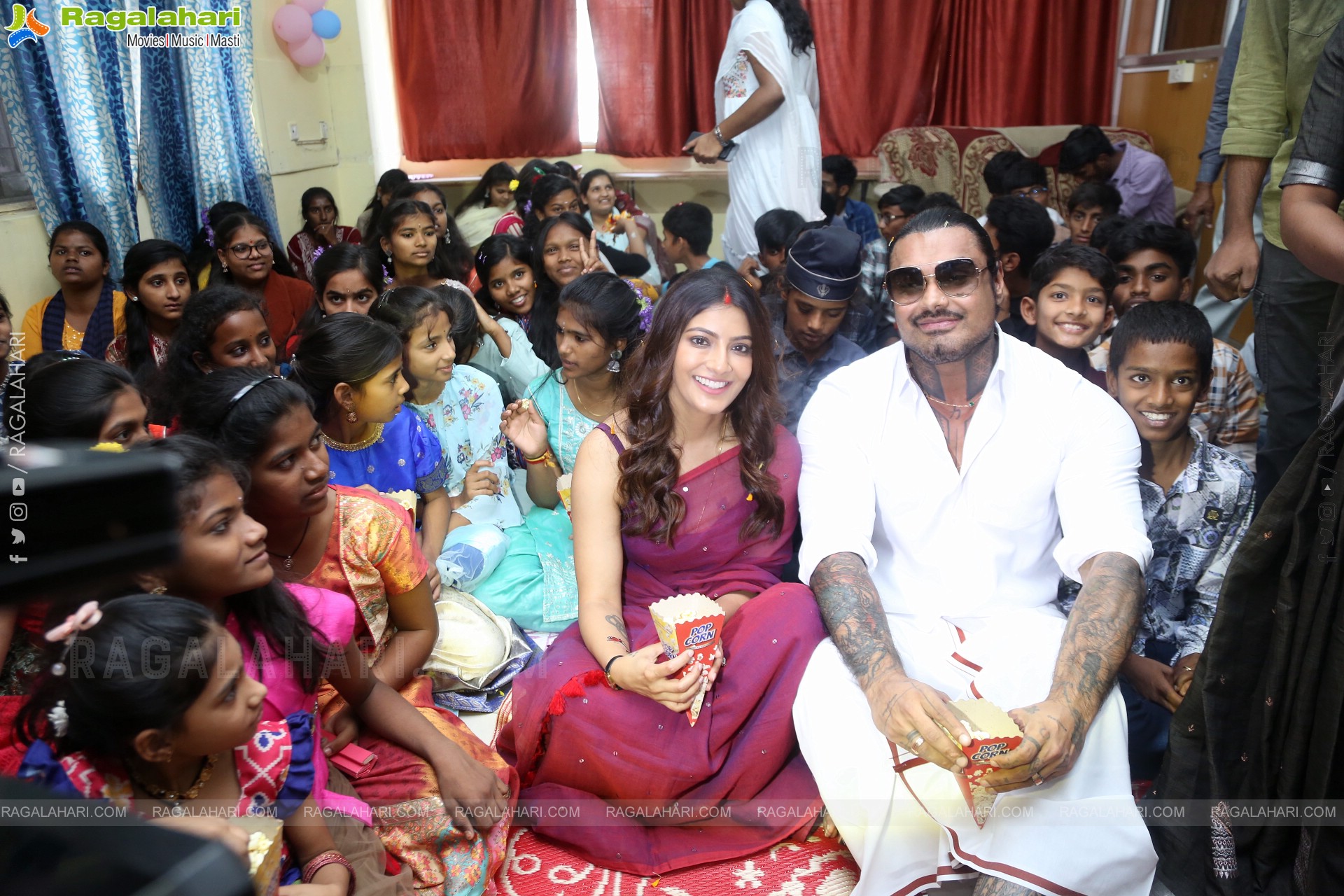 Actress Varalaxmi Sarathkumar Celebrates Her Birthday in Lepra Society Orphanage, Hyderabad