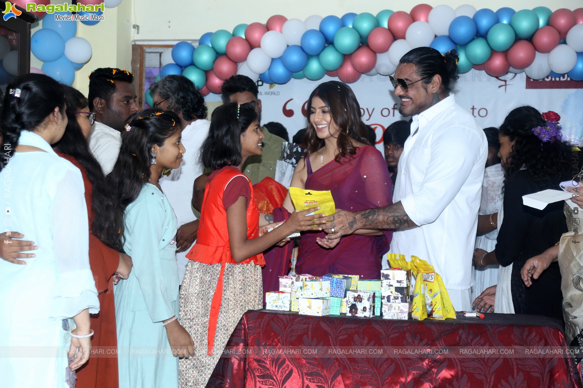 Actress Varalaxmi Sarathkumar Celebrates Her Birthday in Lepra Society Orphanage, Hyderabad