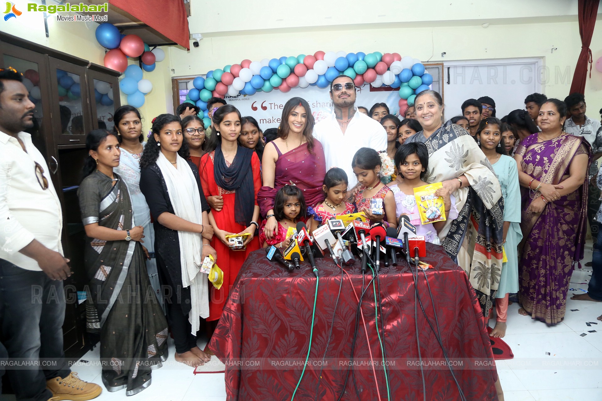 Actress Varalaxmi Sarathkumar Celebrates Her Birthday in Lepra Society Orphanage, Hyderabad