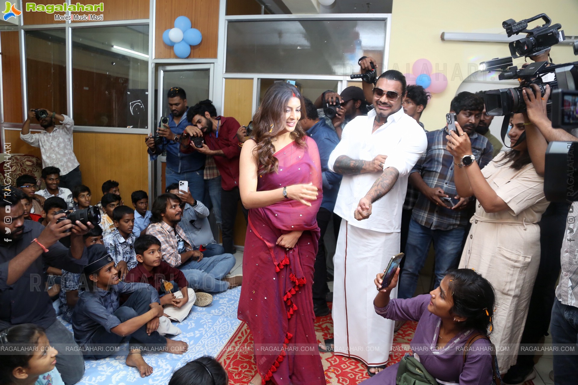 Actress Varalaxmi Sarathkumar Celebrates Her Birthday in Lepra Society Orphanage, Hyderabad