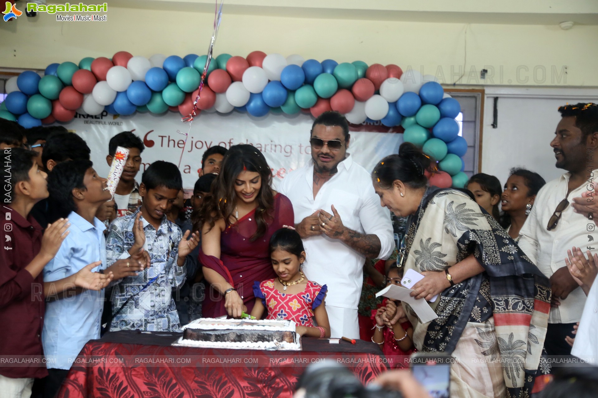 Actress Varalaxmi Sarathkumar Celebrates Her Birthday in Lepra Society Orphanage, Hyderabad