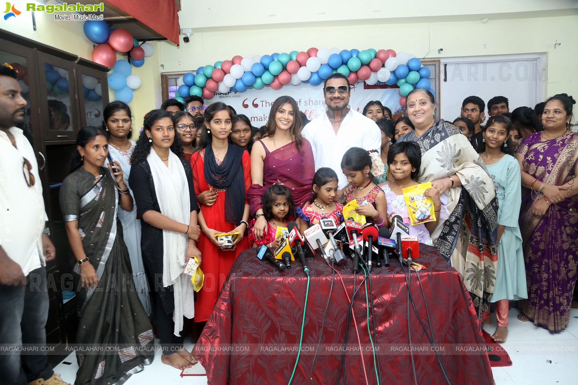 Actress Varalaxmi Sarathkumar Celebrates Her Birthday in Lepra Society Orphanage, Hyderabad